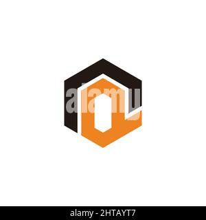 letter q home shape simple hexagonal logo vector Stock Vector