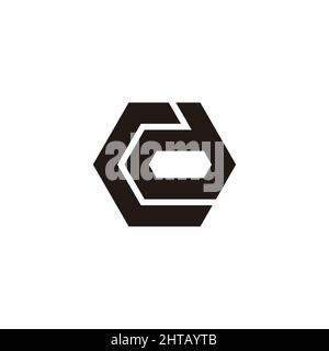 letter cd simple hexagon geometric logo vector Stock Vector