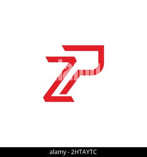 letters zp zap fast motion simple geometric logo vector Stock Vector