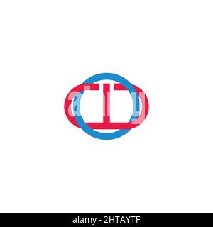 simple letters wo linked colorful line geometric logo vector Stock Vector