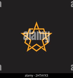 star shield linked line geometric line logo vector Stock Vector