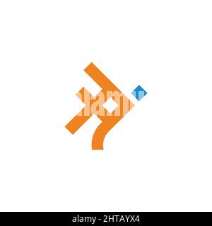 bubble fish simple geometric line logo vector Stock Vector