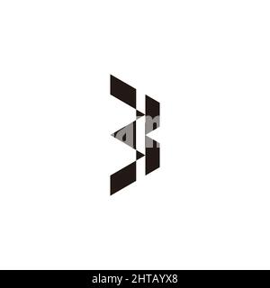 letter b pencil shape simple geometric logo vector Stock Vector