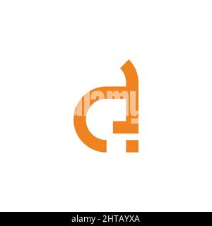letter de simple geometric yellow line logo vector Stock Vector