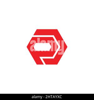 letter pd simple hexagonal geometric logo vector Stock Vector