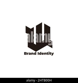 letter w paper fold geometric simple logo vector Stock Vector