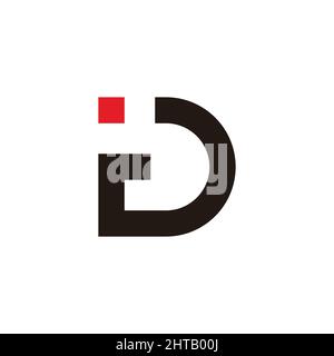 letter id simple geometric line logo vector Stock Vector