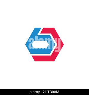 letter bd simple geometric hexagonal logo vector Stock Vector