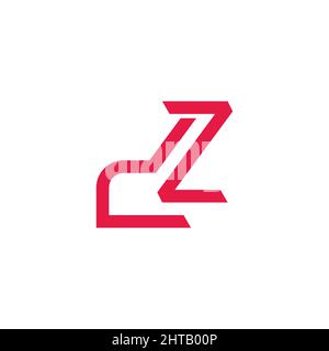 letters dz simple geometric movement motion logo vector Stock Vector