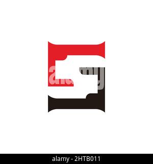 letter sl abstract negative space geometric logo vector Stock Vector
