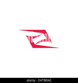 two linked curves number two simple geometric logo vector Stock Vector