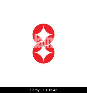 stars circles negative space geometric logo vector Stock Vector