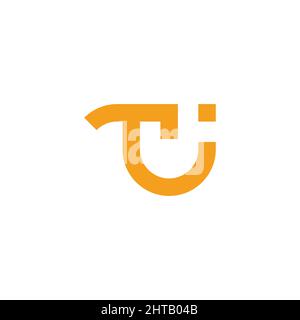 letter ti simple smile geometric line happy symbol logo vector Stock Vector
