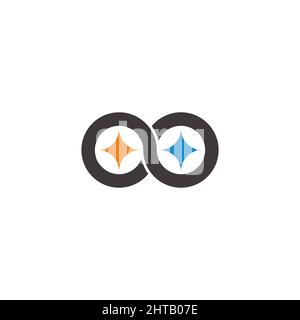 infinity stars colorful simple geometric logo vector Stock Vector