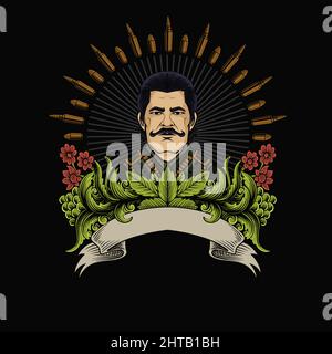 Illustration vector vintage General army logo Stock Vector