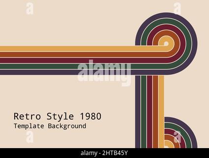 Abstract retro 1980 design of colourful lines stripe artwork simple template. Overlapping for minimal background. Illustration vector Stock Vector