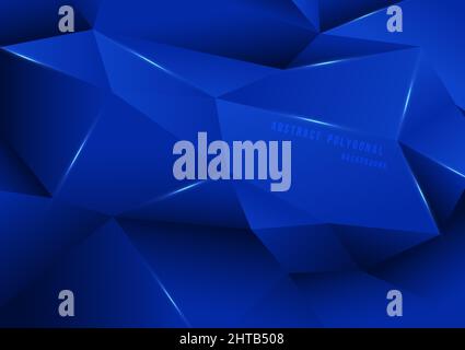 Abstract tech blue polygonal hexagon pattern design of prism artwork. Design for clear decorative dimension background. Illustration vector Stock Vector