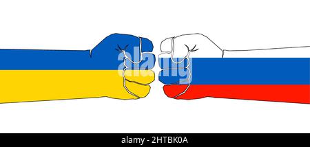 Russia vs Ukraine, war in Europe 2022 Stock Vector