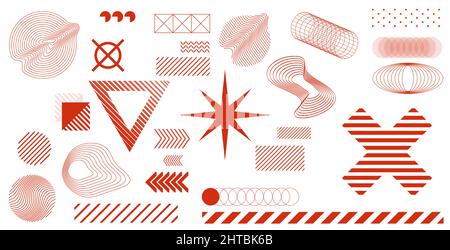 Minimalist graphic shapes set. Memphis design Stock Vector