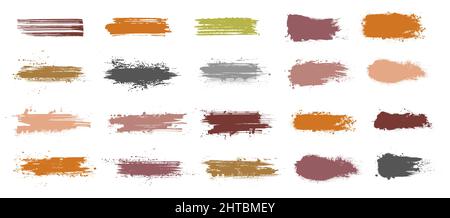 Brushstroke and stencil colorful set Stock Vector