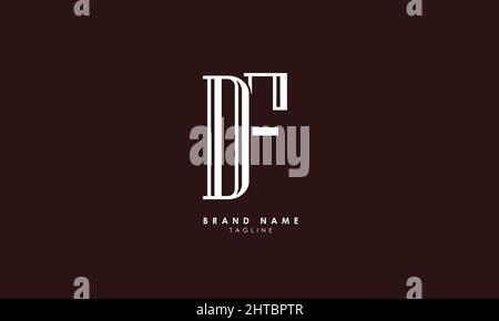 Alphabet letters Initials Monogram logo FD, DF, F and D Stock Vector