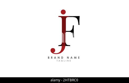 Alphabet letters Initials Monogram logo JF, FJ, J and F Stock Vector