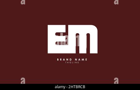 Alphabet letters Initials Monogram logo EM, ME, E and M Stock Vector
