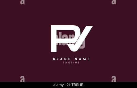 Alphabet letters Initials Monogram logo PV, VP, E and P Stock Vector
