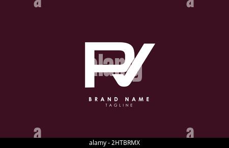 Alphabet letters Initials Monogram logo PV, VP, P and V Stock Vector