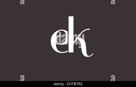 Alphabet letters Initials Monogram logo EK, KE, E and K Stock Vector