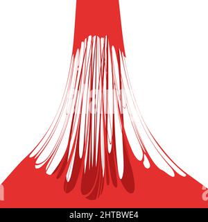 Slime sticky stretched. Red funny squesse, jelly glue liquid substance, tencion, elasticity. Vector illustration Stock Vector