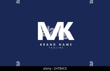 Alphabet letters Initials Monogram logo MK, KM, K and M Stock Vector