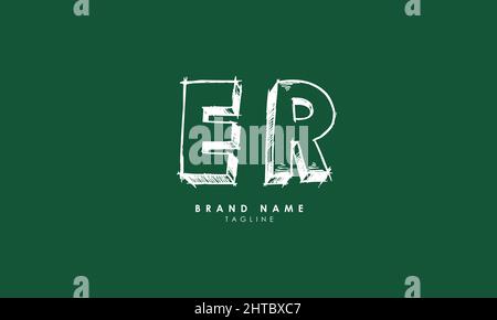 Alphabet letters Initials Monogram logo ER, RE, E and R Stock Vector