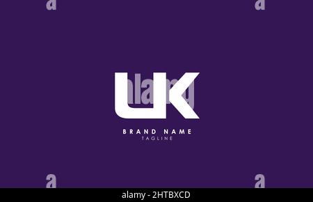 Alphabet letters Initials Monogram logo UK, KU, U and K Stock Vector