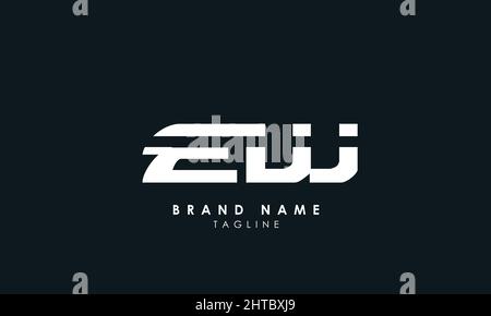 Alphabet letters Initials Monogram logo EW, WE, E and W Stock Vector