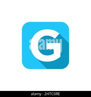 Alphabet, Text Symbol Flat Icon G Letter With Long Shadow Sign Template Stock Vector