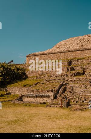 Ancient Zapotec structures inside Monte Alban Archaeological Zone in Mexico Stock Photo