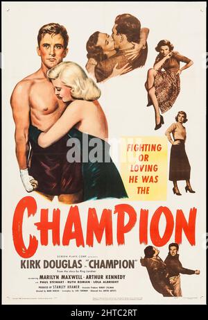 KIRK DOUGLAS and MARILYN MAXWELL in CHAMPION (1949), directed by MARK ROBSON. Credit: UNITED ARTISTS / Album Stock Photo