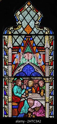 Stained glass window depicting Jesus's baptism, Holy Trinity Cathedral ...