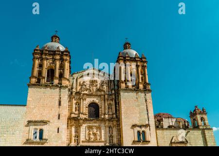 Ancient Zapotec structures inside Monte Alban Archaeological Zone in Mexico Stock Photo