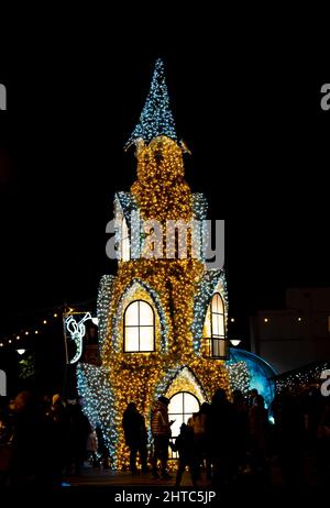 Christmas decorations in Constanta city park in Romania Stock Photo