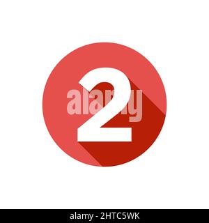 Alphabet, Text Symbol Flat Icon 2 Letter With Long Shadow Sign Template Stock Vector