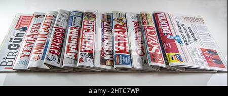 Daily opposition newspapers published in Turkey Stock Photo