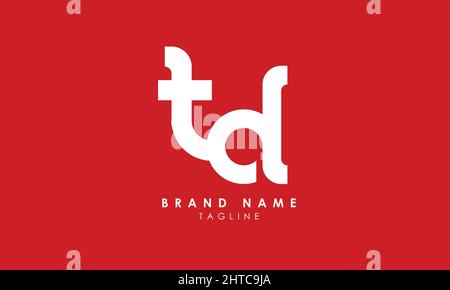 Alphabet letters Initials Monogram logo TD, DT, T and D Stock Vector