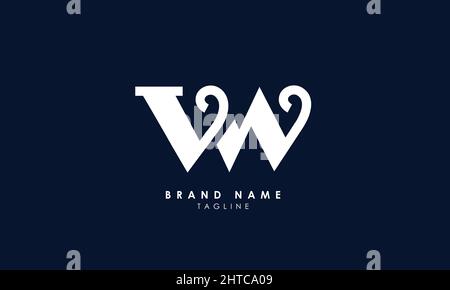 Alphabet letters Initials Monogram logo VW, WV, V and W Stock Vector