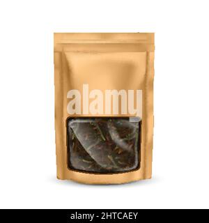 Tea bag zip mockup vector Stock Vector