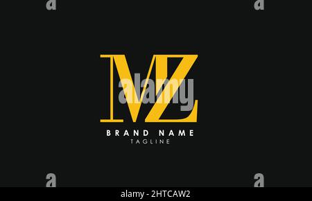 Alphabet letters Initials Monogram logo MZ, ZM, Z and M Stock Vector