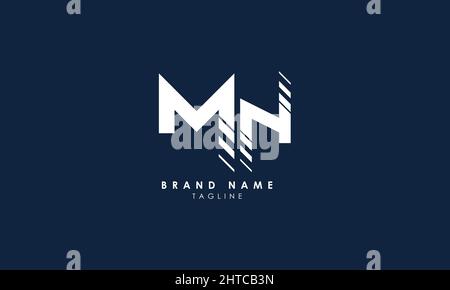 Alphabet letters Initials Monogram logo MN, NM, M and N Stock Vector