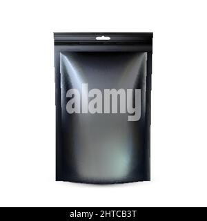 Bag black pouch zip vector Stock Vector