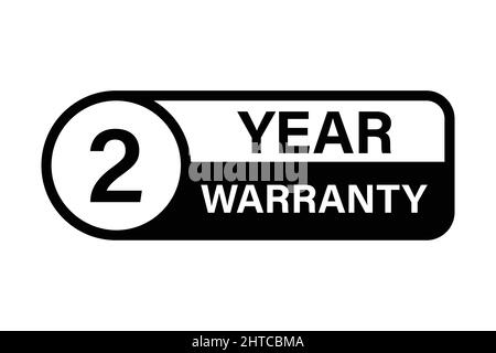 2 years warranty stamp icon vector for graphic design, logo, website, social media, mobile app, UI illustration Stock Vector